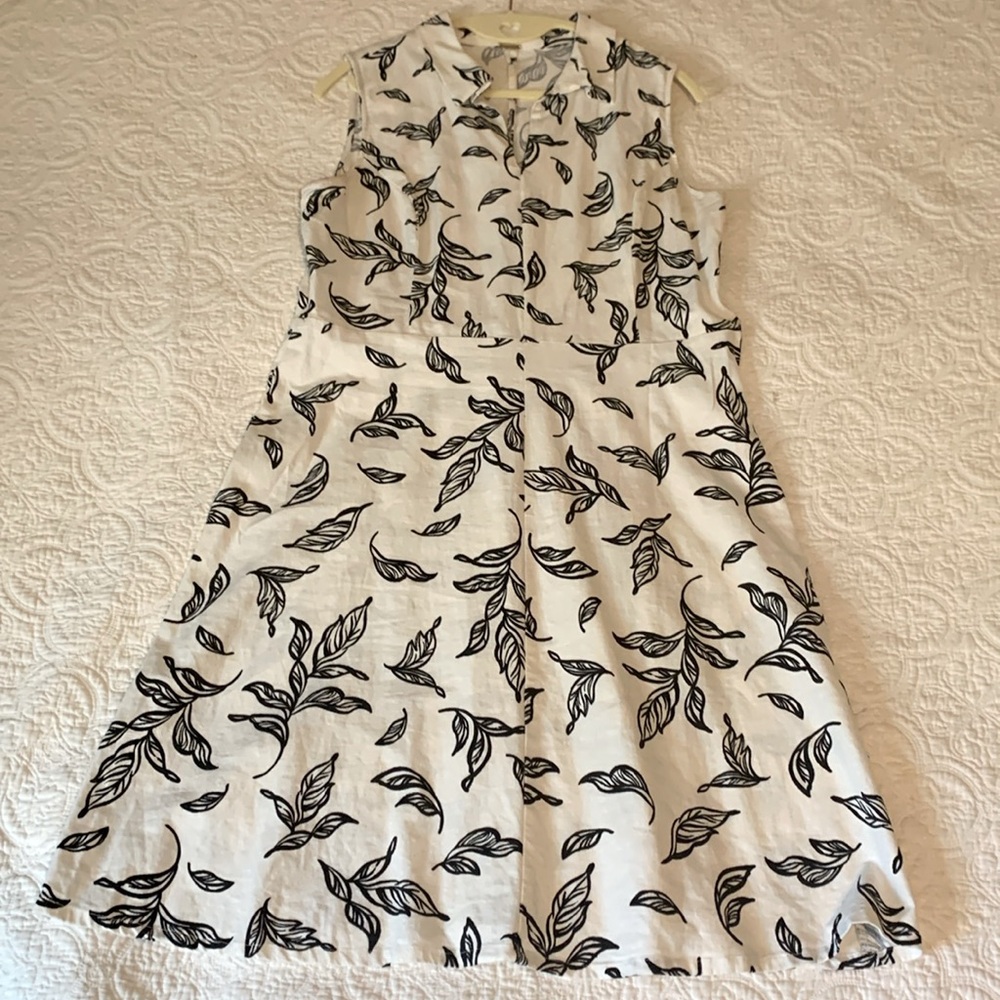Tahari Cotton Leaf Dress